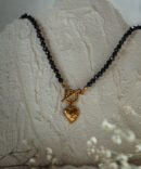 Naszyjnik z czarnego Turmalinu z sercem